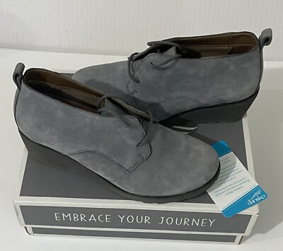 Dansko Cadee Wedge Boot Grey Nubuck Womens Size 36