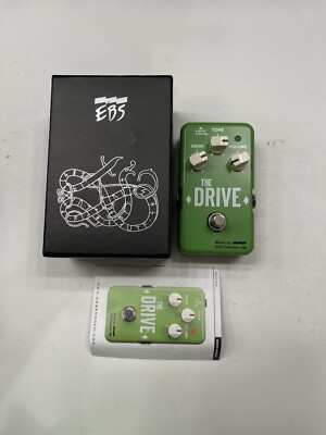 EBS The Drive Overdrive Boost Distortion Guitar Bass Effect Pedal + Original Box