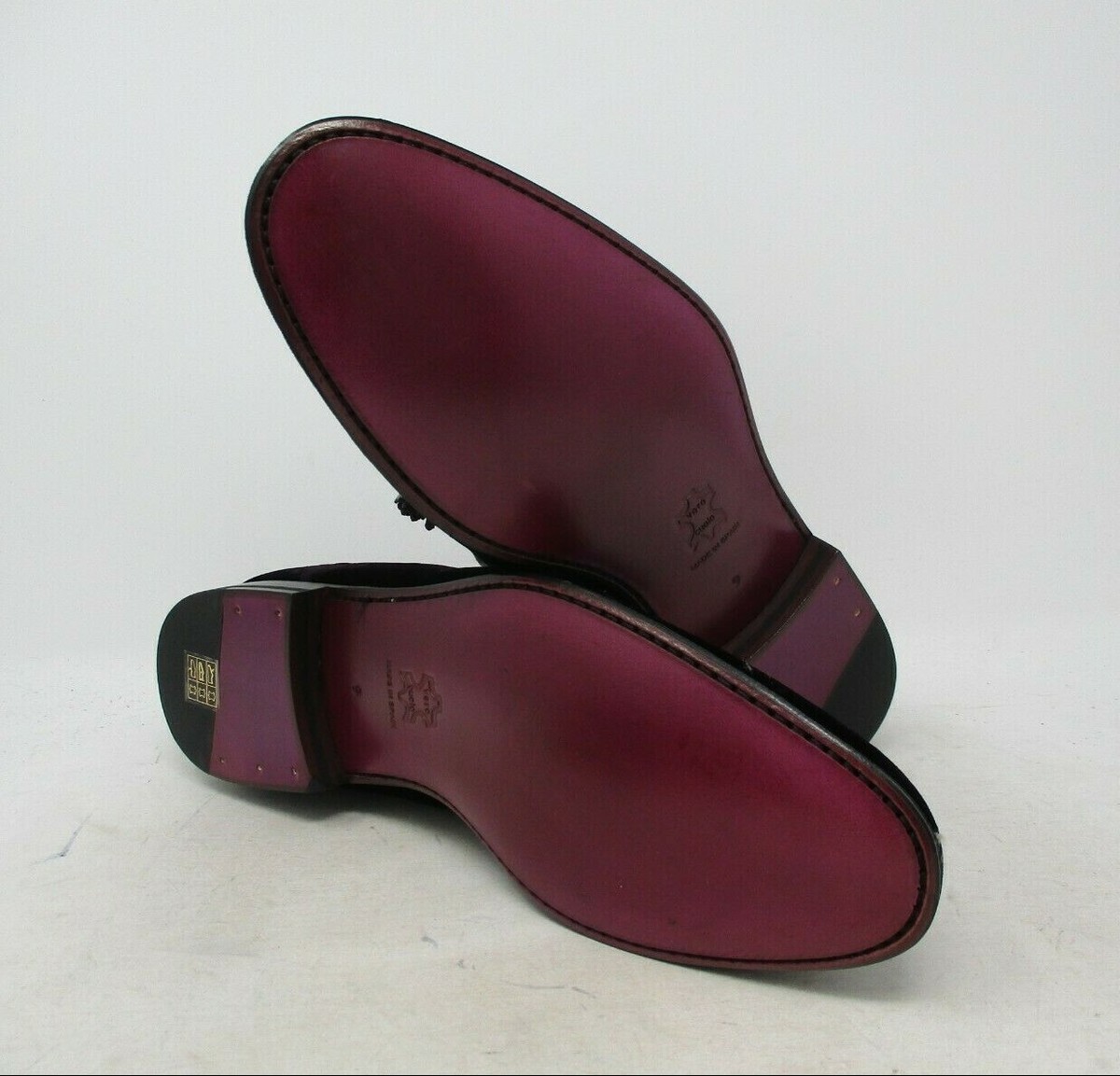 Bergdorf Goodman Burgundy Velvet Tassel Loafers size 9 US  display picture 3