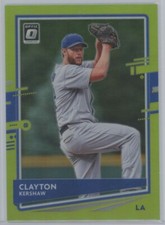 2020 Donruss Optic Lime Green #135 Clayton Kershaw Los Angeles Dodgers