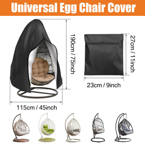Egg Chair Cover Waterproof Heavy Duty Hanging Egg Chair Cover Garden Outdoor UK - Picture 13 of 18