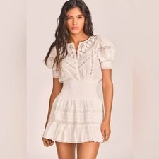 LoveShackFancy Jaislyn Embroidered Mini Dress