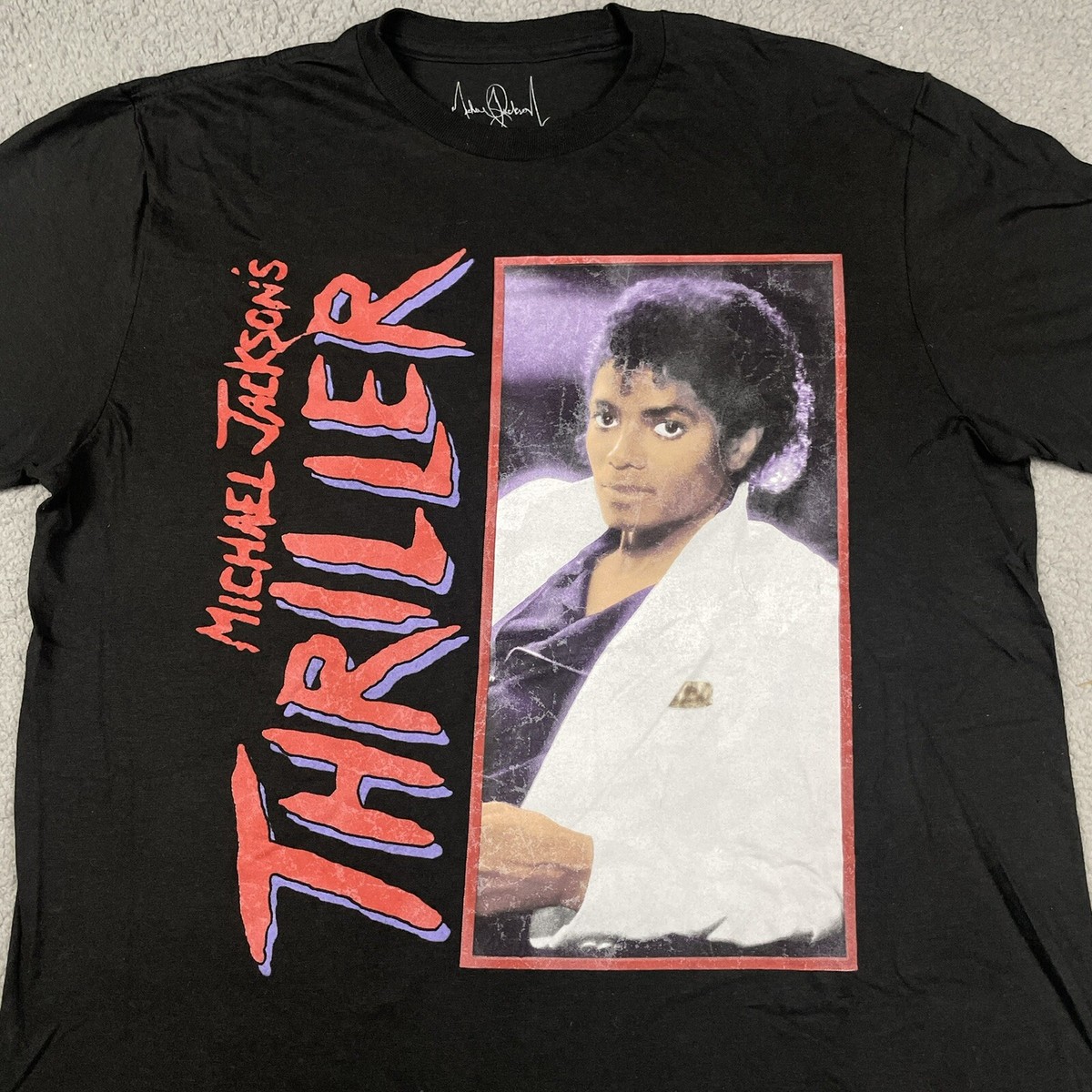 Michael Jackson Shirt Mens Medium Black Short Sleeve Thriller