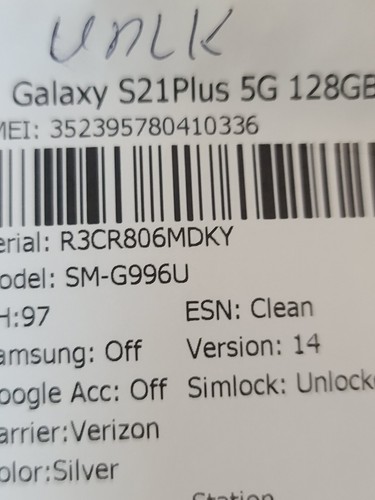 Samsung Galaxy S21 Plus 5G SM-G996U,128 GB,Silver,Unlocked,Fair Cond :QA002 - Zdjęcie 8 z 8