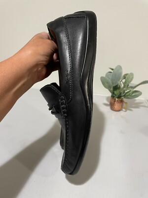 GEOX MADE IN ITALY MEN SHOES BLACK LEATHER LOAFERS SIZE 40 (US 7.5) Geox® RECANATI MAN: Black Leather loafers | Geox ® main image 4