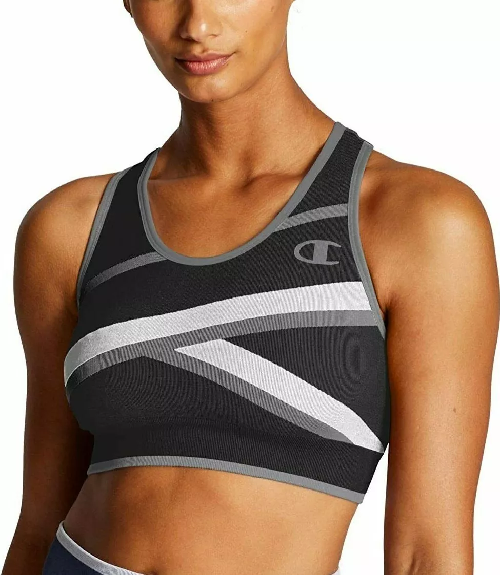 Champion The Infinity Asymmetrical Racerback Sports Bra Black/Grey