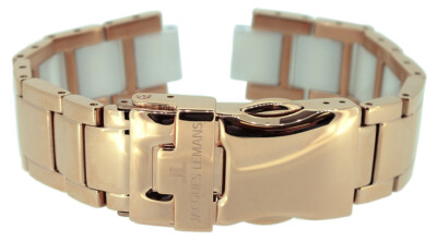 Jacques Lemans | Uhrenarmband, Edelstahl/Ceramic, rosé/weiß 42-3 D