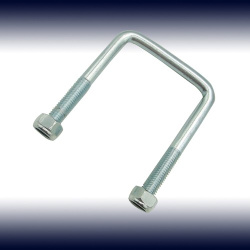 2x Trailer Jockey Wheel U Bolt Nut Square 75mm x 100mm M12 Arm Long