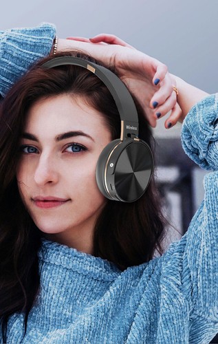 On Ear Kopfhörer Bluetooth 5.1 Kabellos Stereo Bass Kopfhorer Kabellos Faltbare - Zdjęcie 11 z 16