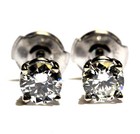 GIA 14k white gold .83ct SI1 J K round diamond Natural stud earrings clutchbacks — photo 5