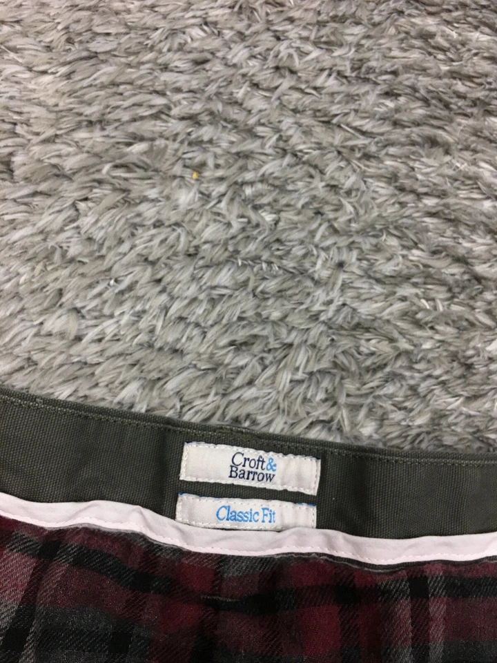 Pantalones chinos Croft & Barrow caqui a cuadros para hombre talla 40x32 forrados grises Foto 4 de 4