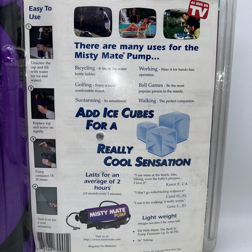 MISTY MATE PUMP Personal Portable Air Cooler with Belt Up To 44” Waist PURPLE - Picture 9 of 12