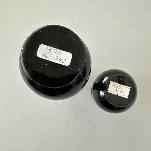 2 jarrones vintage - laca negra asiática sobre incrustación de abulón de madera y floral pintado a mano - Imagen 13 de 14