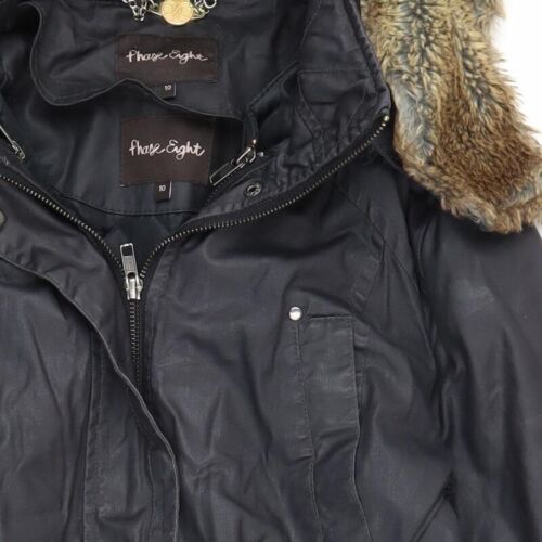 Phase Eight Women's Black Parka Coat Size 10 - Picture 10 of 12