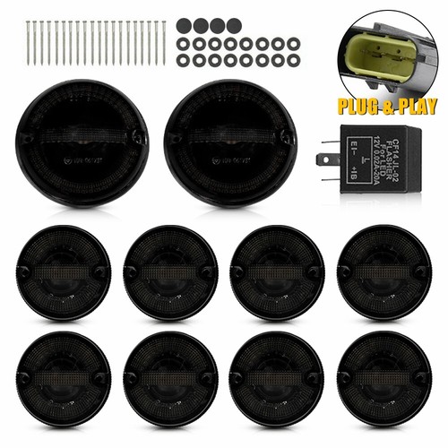 For Land Rover Defender 90 110 130 TD5 Full Smoked LED Lights Lamp Upgrade Kit - Picture 10 of 11