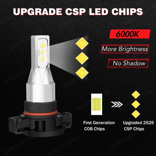 For GMC Sierra 1500 2500HD 3500HD 2007-2019 LED Headlight + Fog Light Bulbs Kit - Picture 21 of 23