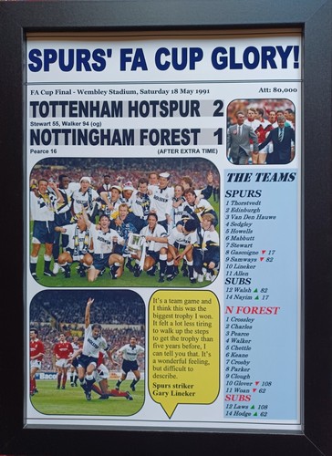 Spurs 2 Nottingham Forest 1 - 1991 FA Cup final - souvenir print - Picture 3 of 5