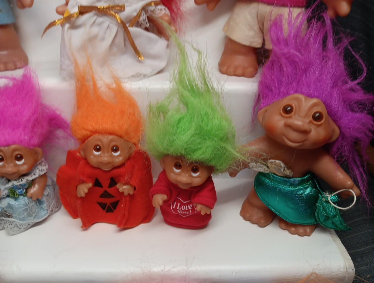 13 Vintage Dam Troll Lot All Dam Trolls Good Condition Great