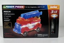 Laser Pegs Juniors- 3 in 1 Rescue Building Kit 25 pcs 3 led lights New Sealed 