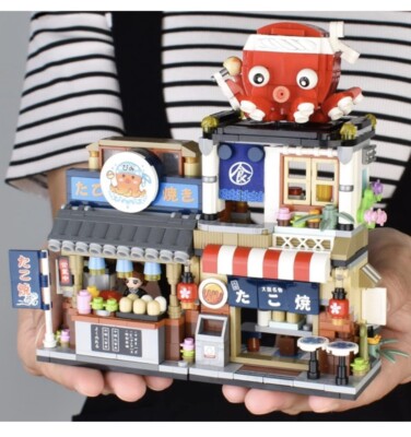 Takoyaki Shop Japanese Street View, Mini Building Blocks. ''Loz Mini''