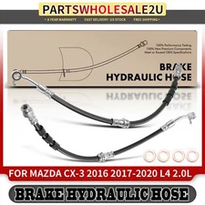 2Pcs Front Left & Right Brake Hydraulic Hose for Mazda CX-3 2016-2020 L4 2.0L