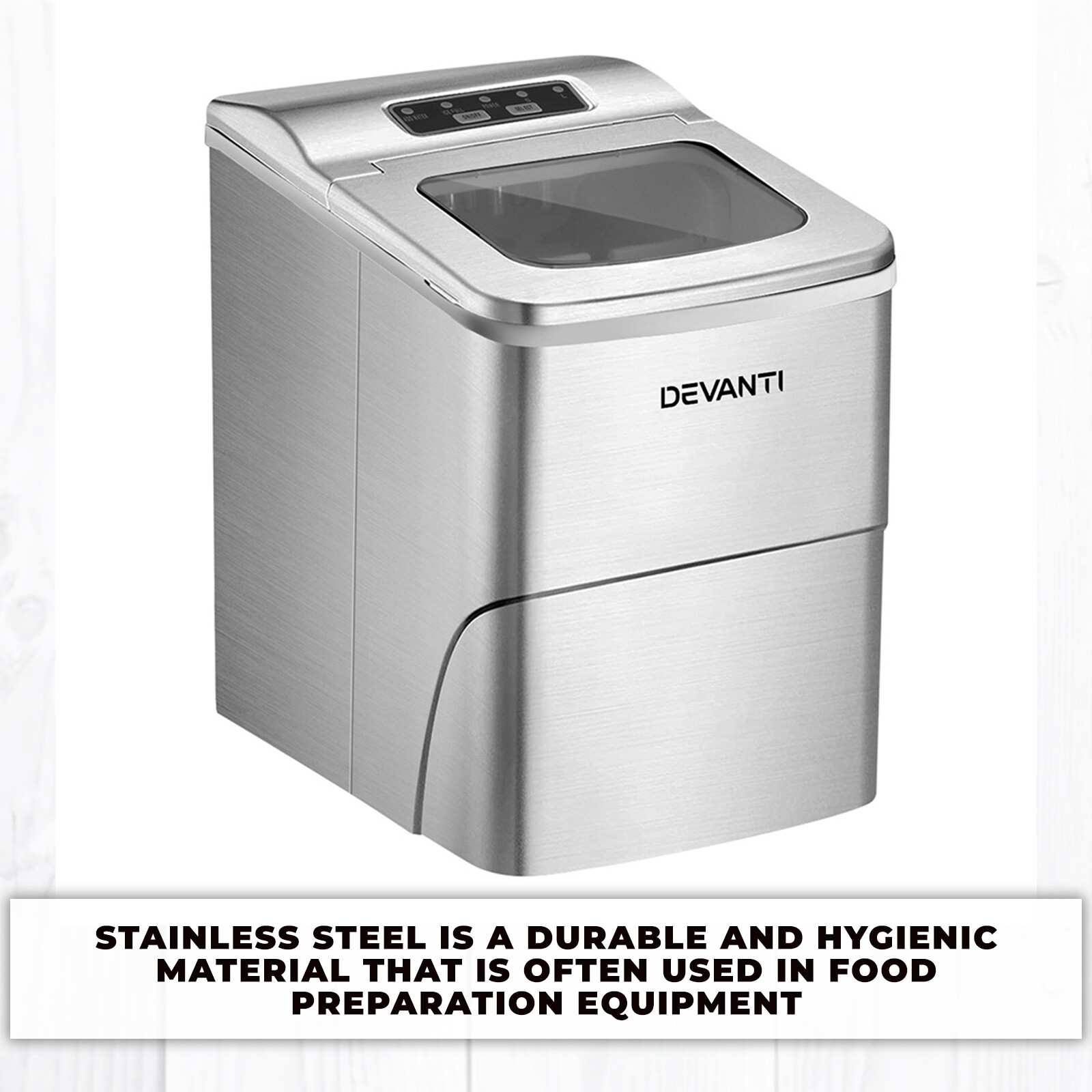 Devanti Ice Maker Machine Commercial Portable Ice Cube Tray Bar