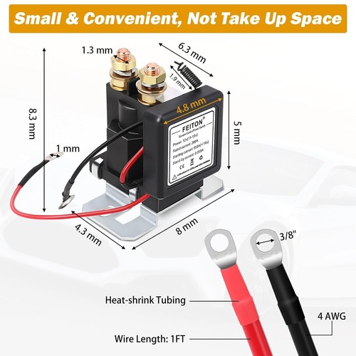 Secure Your Vehicle with 200A Wireless Battery Disconnect Switch & Cables Set - Picture 4 of 9