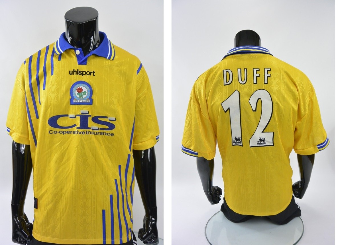 1998-1999 UHLSPORT Blackburn Rovers FC Away Shirt Damien DUFF SIZE
