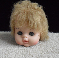 Vintage 1965 Vinyl Uneeda Girl Doll Head 3" Tall