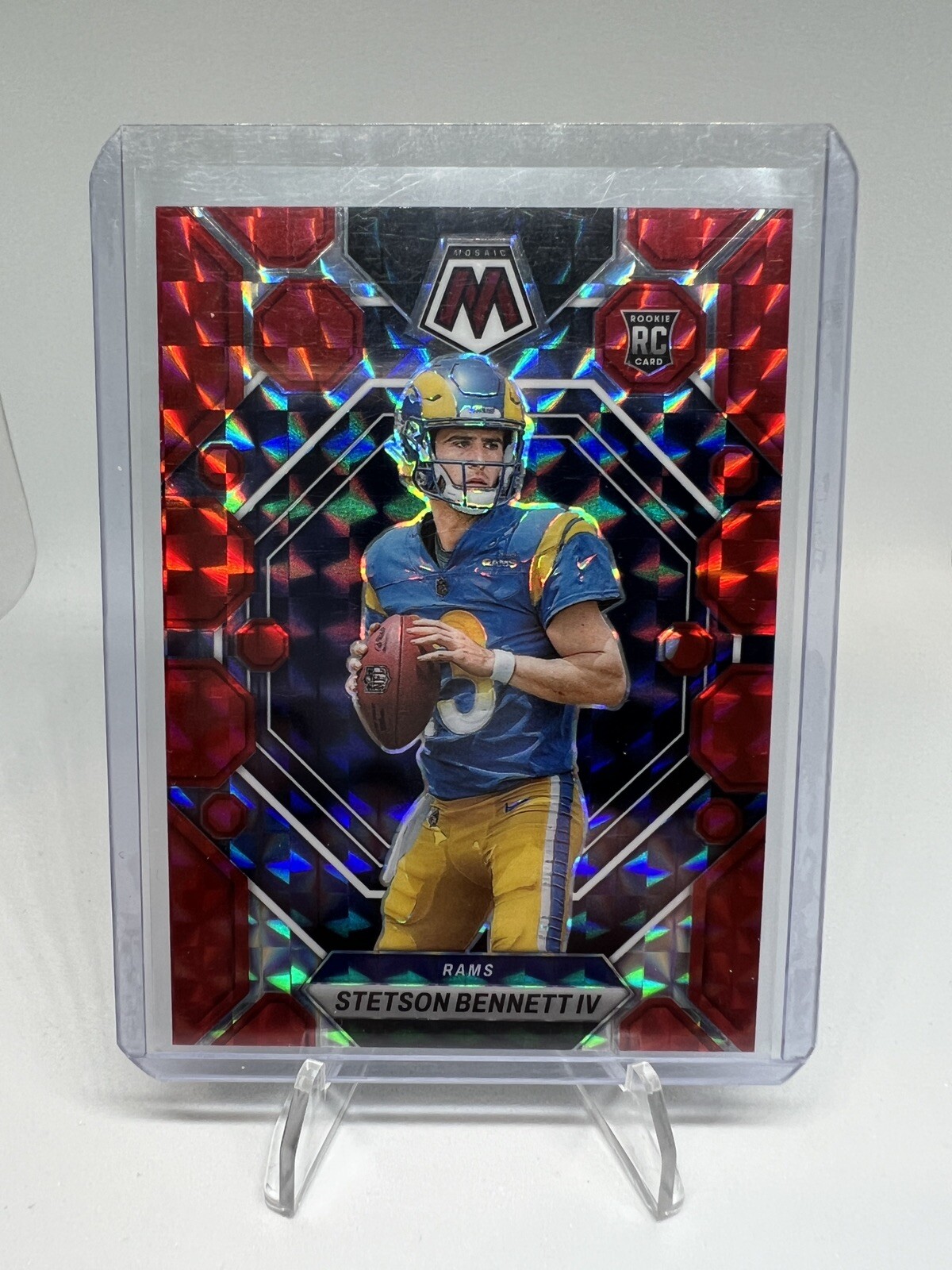 2023 Panini Mosaic Stetson Bennett IV Red Mosaic Prizm RC Los Angeles Rams #362