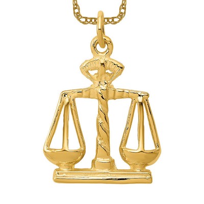 Halskette 14 Karat massiv Gelbgold Waage der Gerechtigkeit