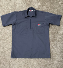 Ben Davis Half Zip Short Sleeve Work Shirt Charcoal Size Small Made in USA