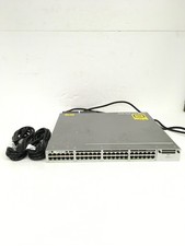 Cisco WS-C3850-48P-S 48 Port PoE Ethernet Switch W/ 2x 1100WAC PS, WORKING