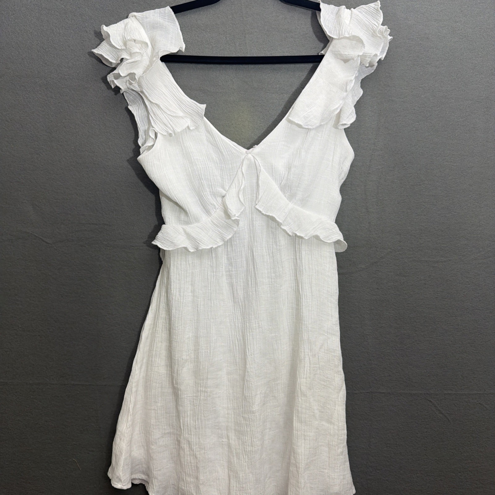 Francescas Mi Ami Dress SZ S Ruffle Open Back Tie Mini  Coquette EtherReal Y2K