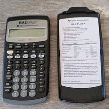 Texas Instruments BA II Plus Financial Calculator w/ Cover Business School NICE