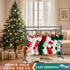 Christmas Stocking Hanger Stand with 12 Hooks Freestanding Metal Rack for Decor