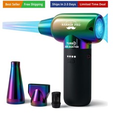 Compressed Air Duster - Electric Duster for Hair Barber, 3 Gear Mini Portable...