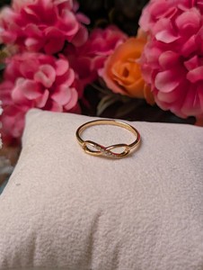 Authentic 14K Gold Plated Sterling Silver Pave CZ Infinity Ring