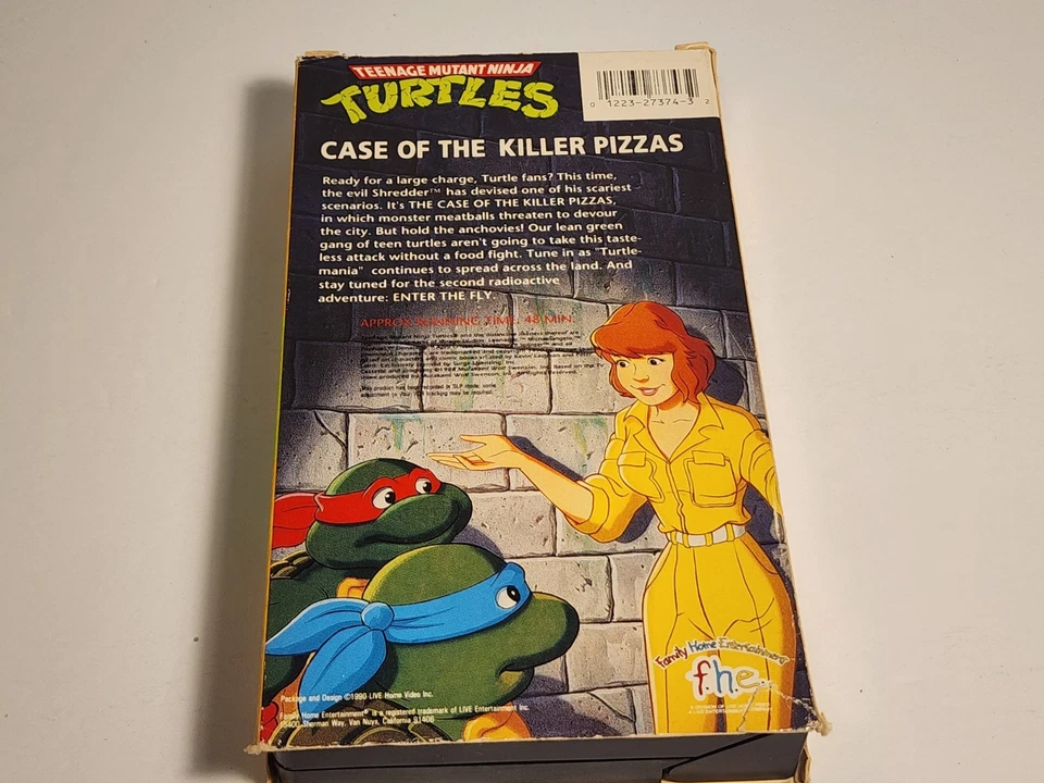 1990 TMNT VHS Teenage Mutant Ninja Turtles Case Of The Killer Pizzas 90s Foto 2 de 4
