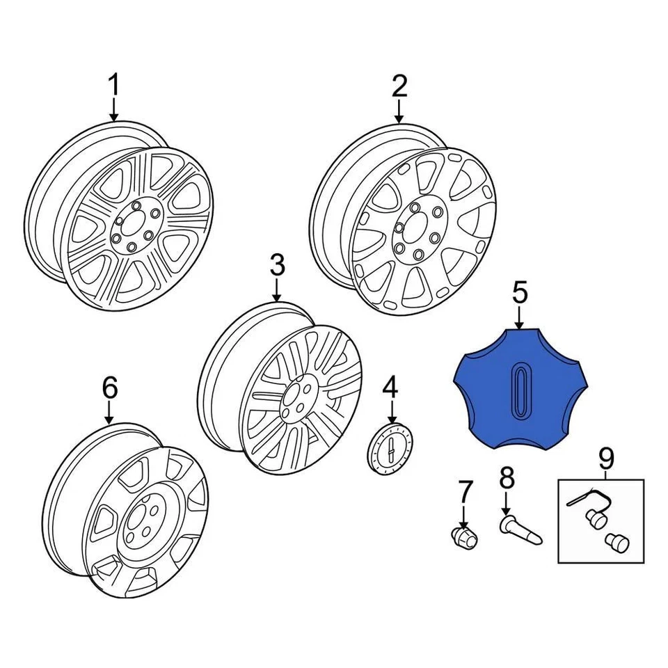 For Lincoln Navigator 2007-2010 Lincoln AL7Z1130B Wheel Cap — 第 2/2 张图片