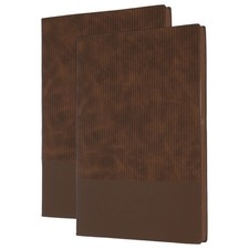 2Pack Hardcover Leather Lined Note Book, 100 Pages 8.3x5.7" A5, Brown