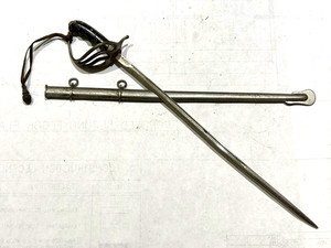 Vintage Miniature U.S. Model 1910 Cavalry Officer Sword with metal scabbard