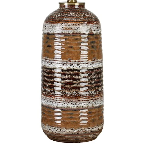 Rustic Table Lamp 26 1/2" High Multicolor Ceramic White Linen Drum Shade Bedroom - Picture 3 of 6