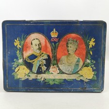 Antique Rowntree's Sweet Tin King George V Queen Mary Royal Commemorative