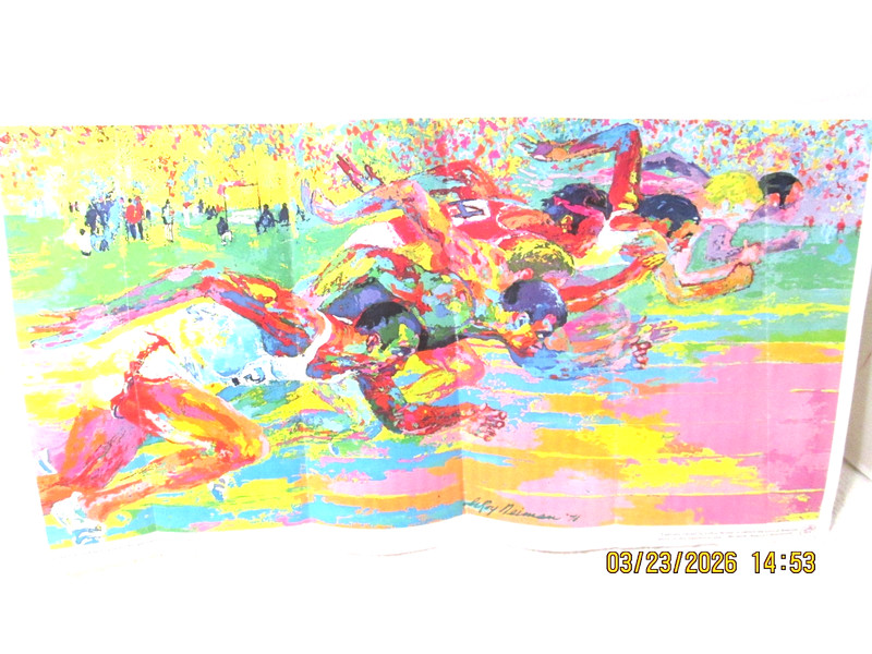 VINTAGE 1976 OLYMPICS LEROY NEIMAN TRACK RUNNERS AMERICA'S BICENTENNIAL POSTER