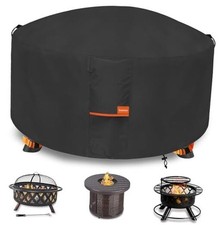 Fire Pit Cover,Outdoor Heavy Duty 600D 100% Waterproof 48" Dia x 24" H Black