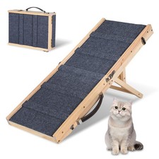 Hunderampe Klappbar Aufstiegshilfe Holzklappbare Auto aus Holz Bett Hundetreppe