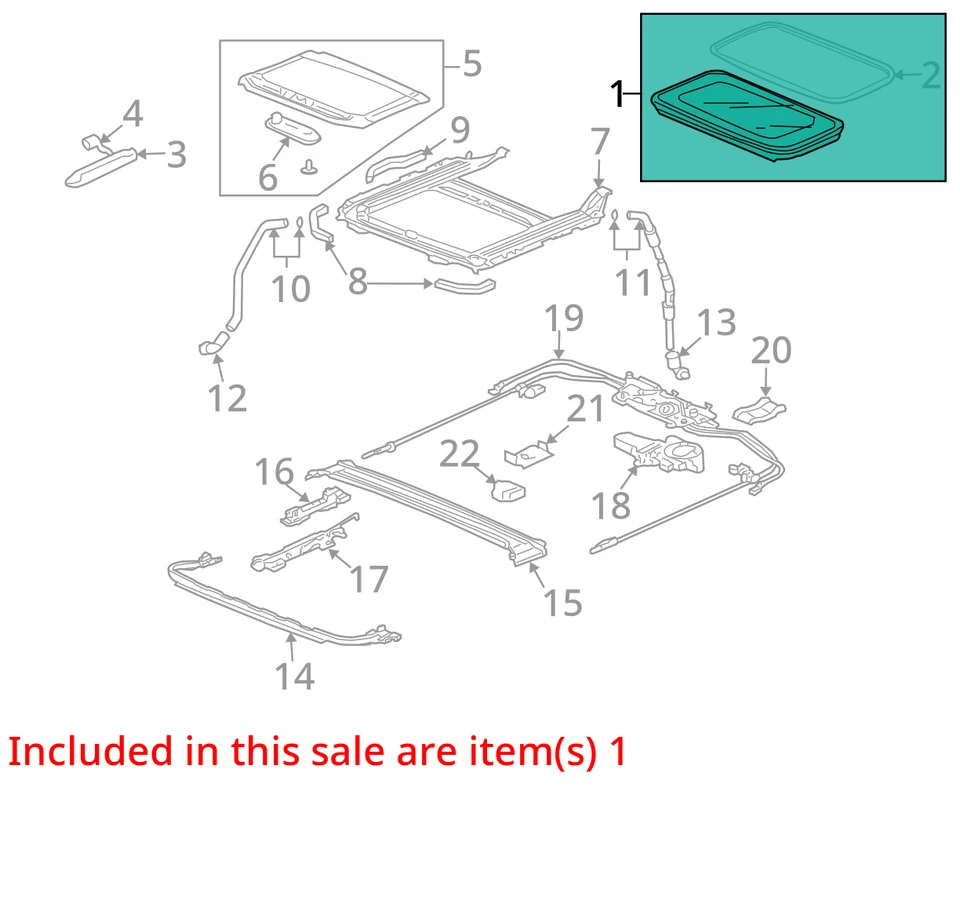 Honda Accord 2003-2007 sedán de 4 puertas techo corredizo techo corredizo ventana vidrio fabricante de equipos originales Foto 3 de 4