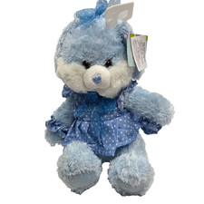 Blue Bunny Plush Stuffed Animal Sitting 10"
