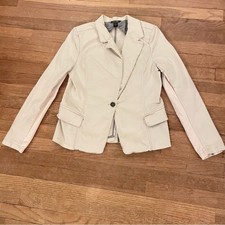 Peyton Jensen cream Chino jacket size medium M b21